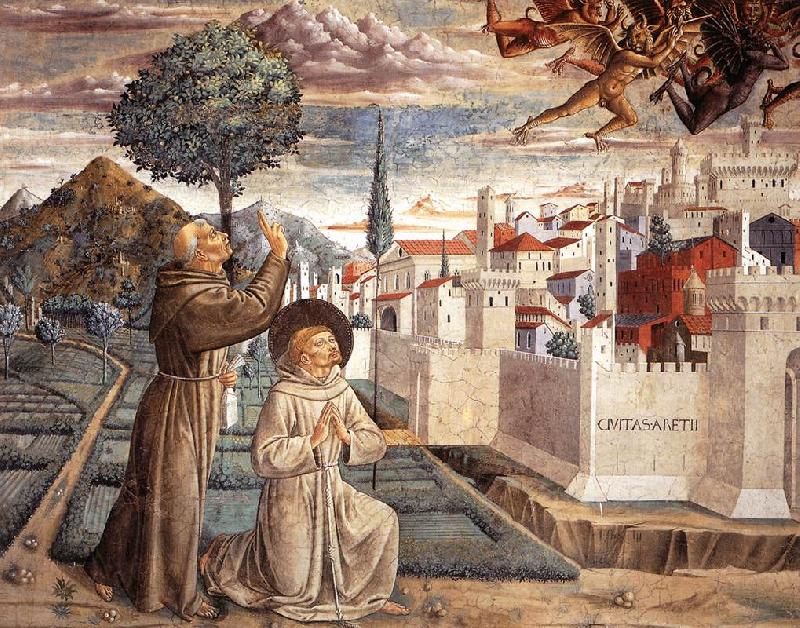 GOZZOLI, Benozzo Scenes from the Life of St Francis (Scene 6, north wall) g China oil painting art